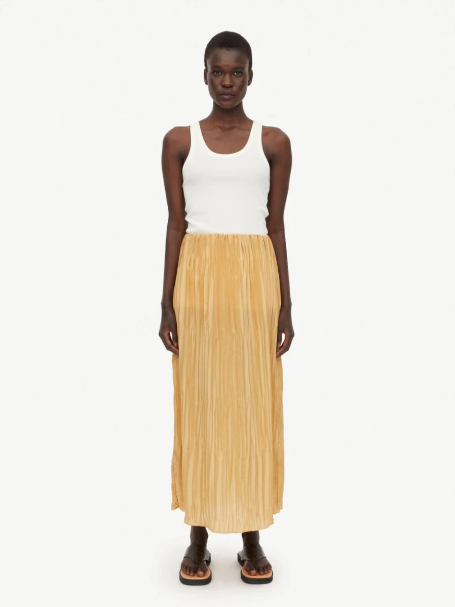 By Malene Birger Women's Light Camel Organic Silk Skirt - Elisa's Elegant Style