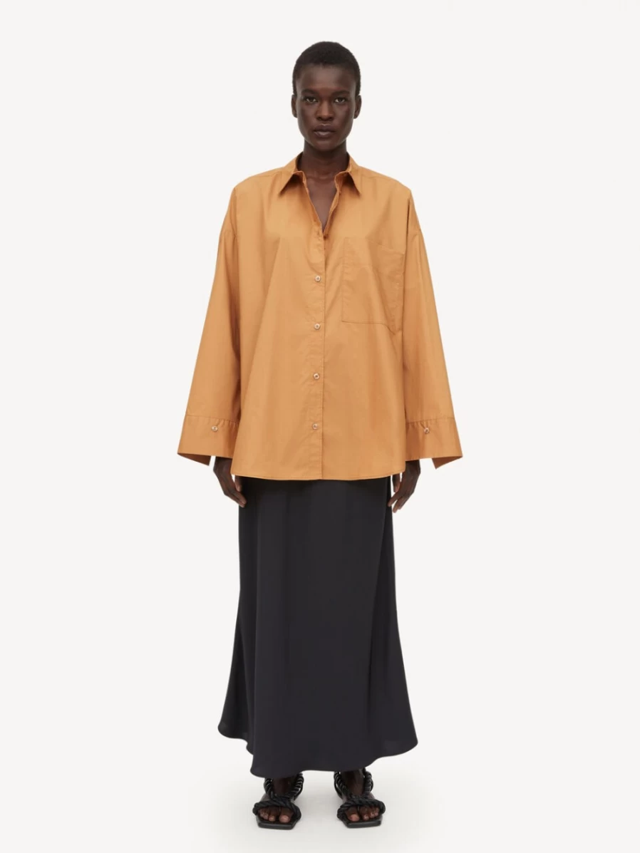 By Malene Birger Women's Tobacco Brown Organic Cotton Shirt - Derris Style