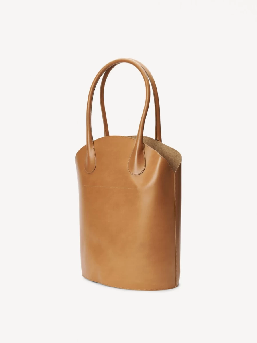 By Malene Birger Women's Tan Leather Shoulder Bag - Oddas Crossbody Purse