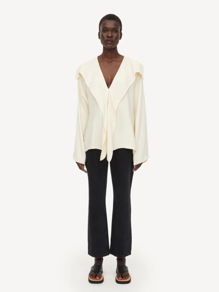 By Malene Birger Women's Avrie Blouse in Vanilla Cream | Elegant Feminine Top
