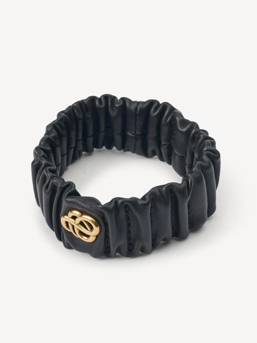 By Malene Birger Evelo Black Leather Wristbands for Women