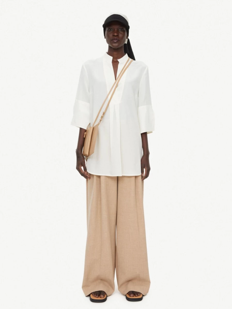 By Malene Birger Women's Flayia Silk Blouse in Whisper White