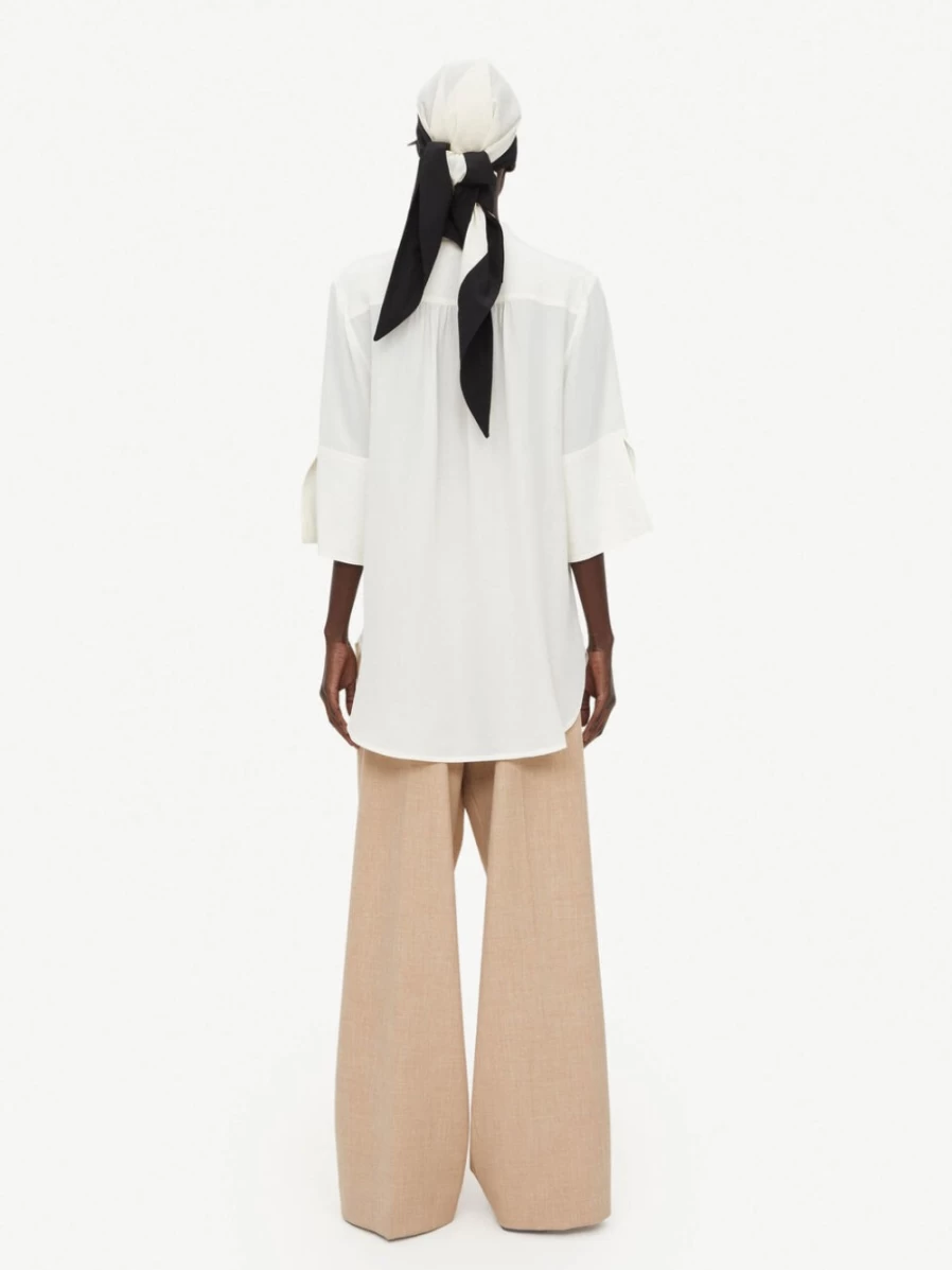 By Malene Birger Women's Flayia Silk Blouse in Whisper White