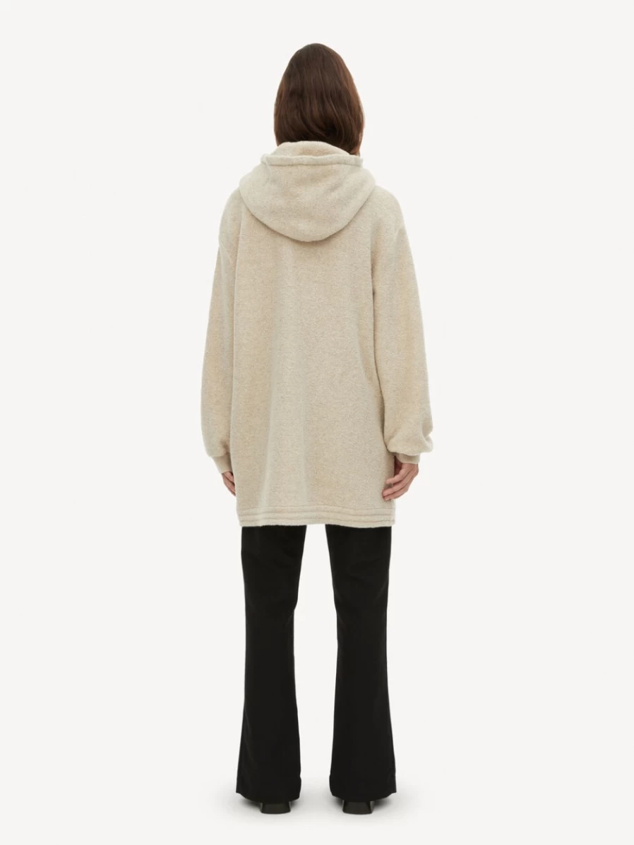 By Malene Birger Women's Fog Terry Hoodie - Soft Cotton Pullover Sweatshirt