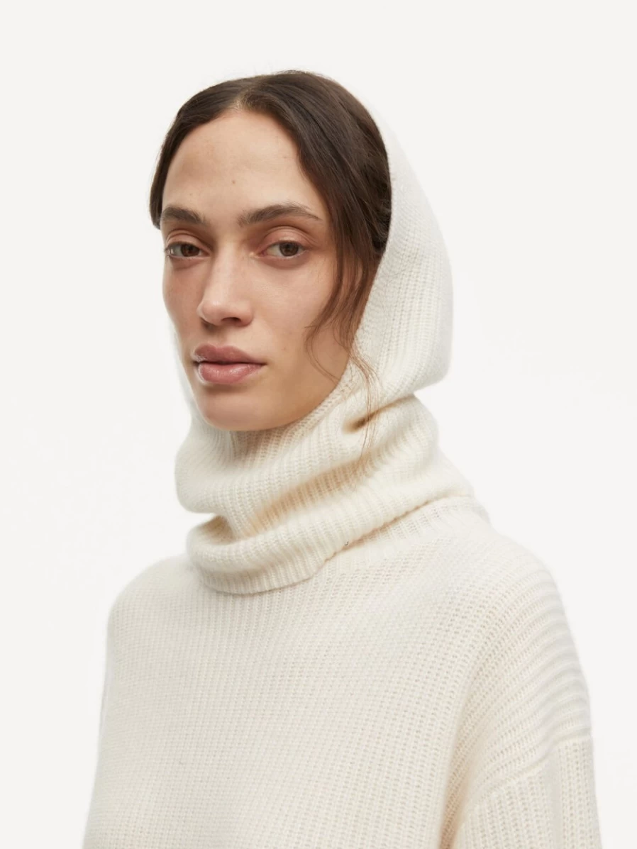 By Malene Birger Women's Renima Balaclava in Barley White - Winter Face Mask