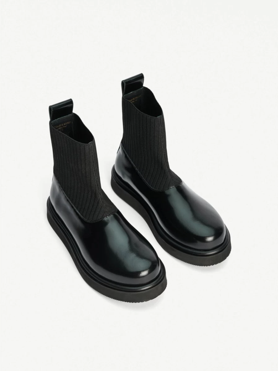 By Malene Birger Chayla Black Leather Ankle Boots for Women