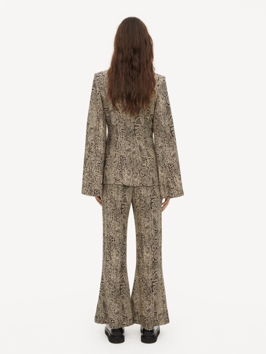 By Malene Birger Women's High-Waisted Mafaldana Trousers in Snake Jacquard