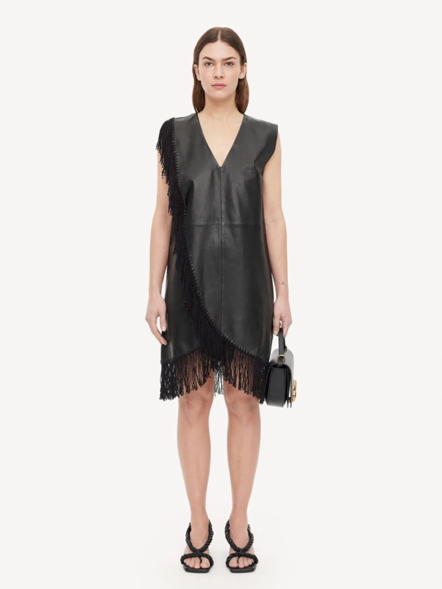 By Malene Birger Women's Black Korallie Leather Mini Dress