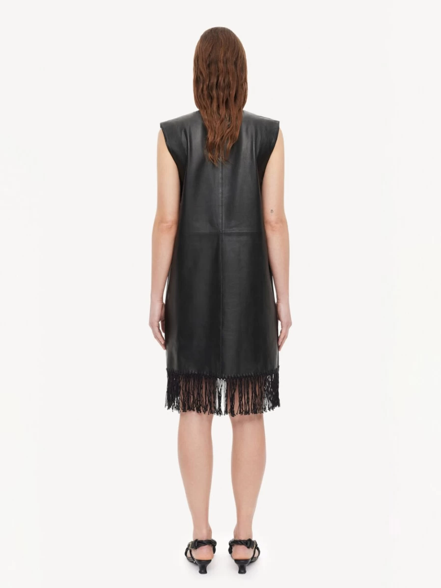 By Malene Birger Women's Black Korallie Leather Mini Dress