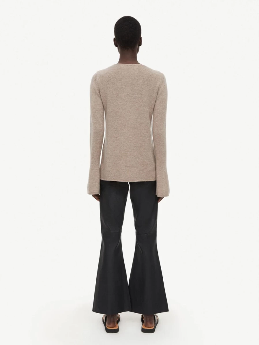 By Malene Birger Evyline Black Cropped Leather Pants for Women
