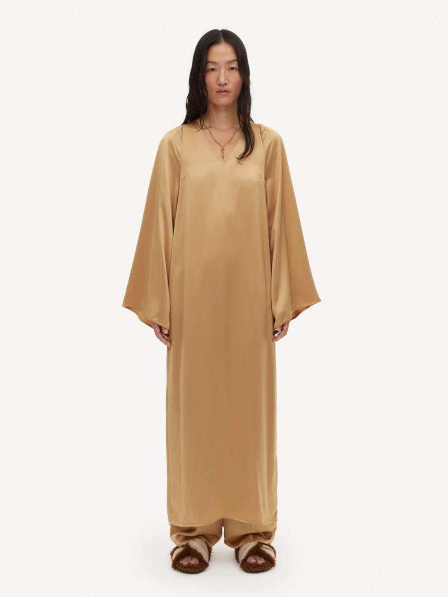 By Malene Birger Women's Brynn Maxi Dress in Light Camel - Elegant Long Boho Chic Dress