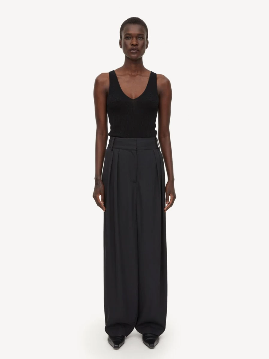 By Malene Birger Women's Black Rory Ribbed-Knit Top