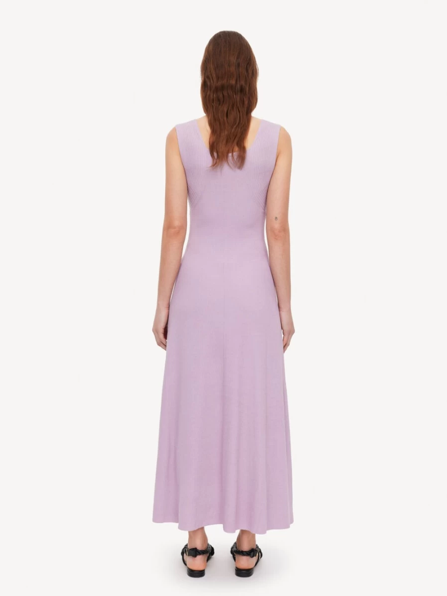 By Malene Birger Women's Lilo Ribbed-Knit Midi Dress in Pastel Violet