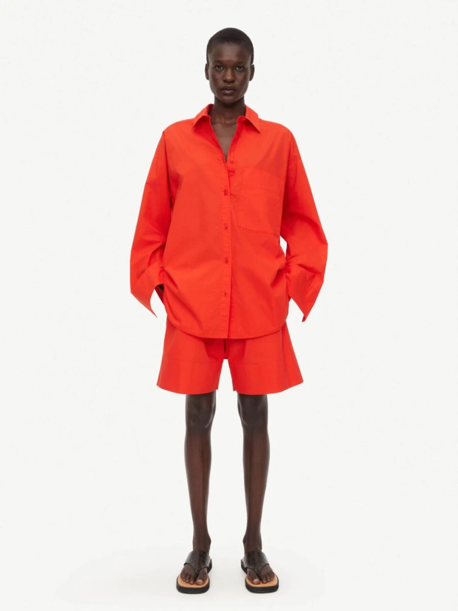 By Malene Birger Women's Orange Organic Cotton Shirt - Derris Style