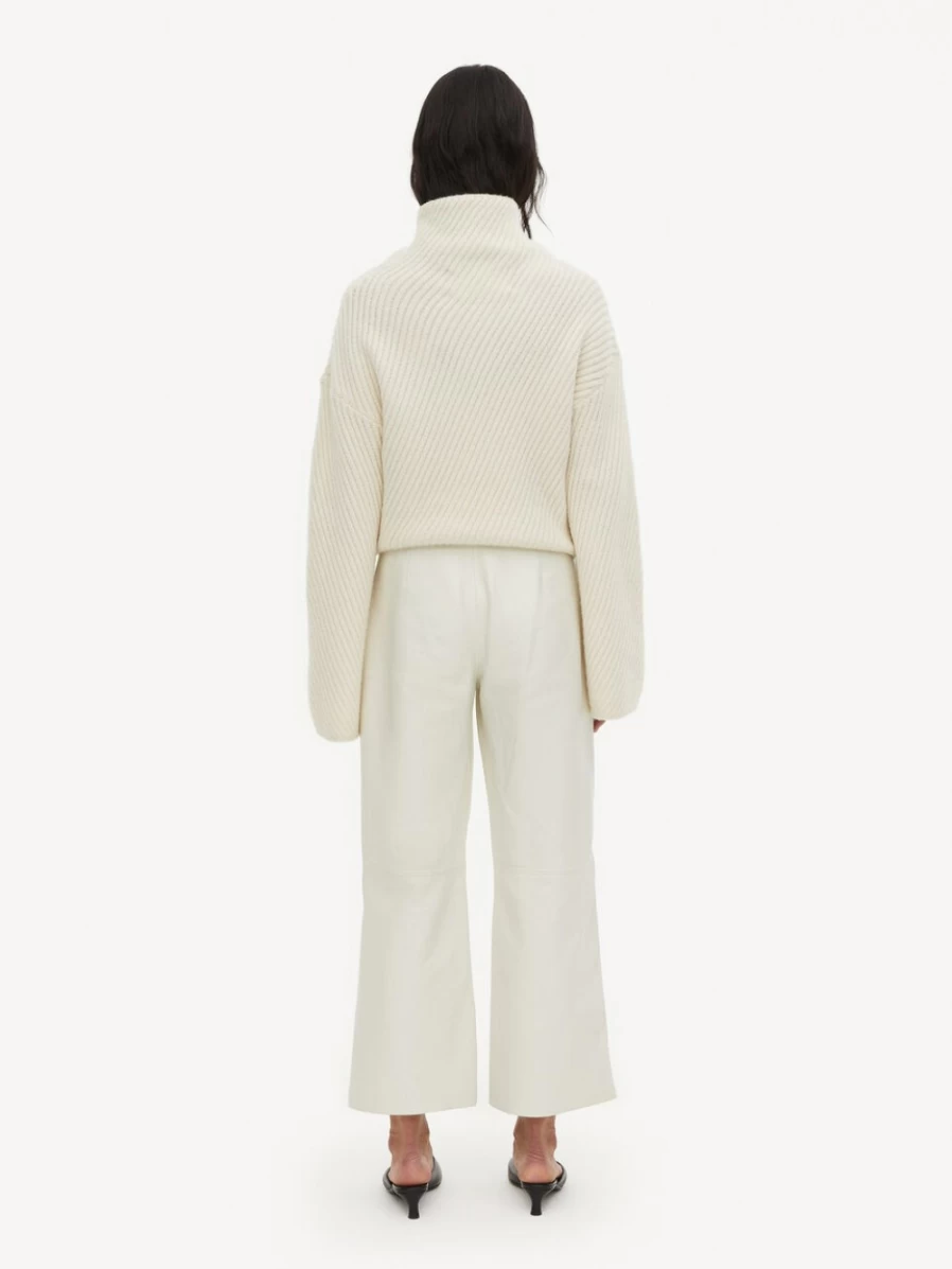 By Malene Birger Women's Cream Snow Warran Leather Trousers