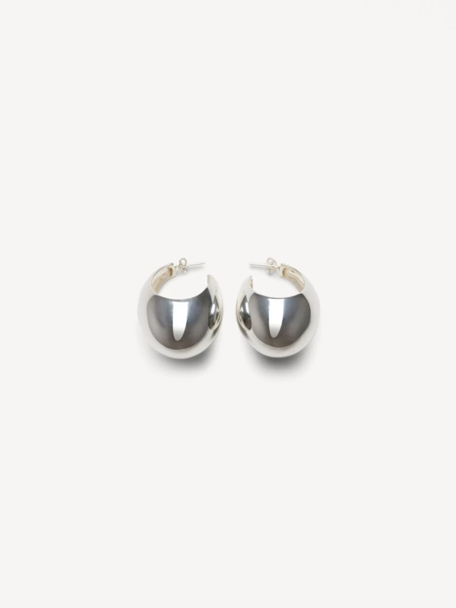 By Malene Birger Silver Silla Earrings for Women - Elegant Sterling Silver Hoop Earrings