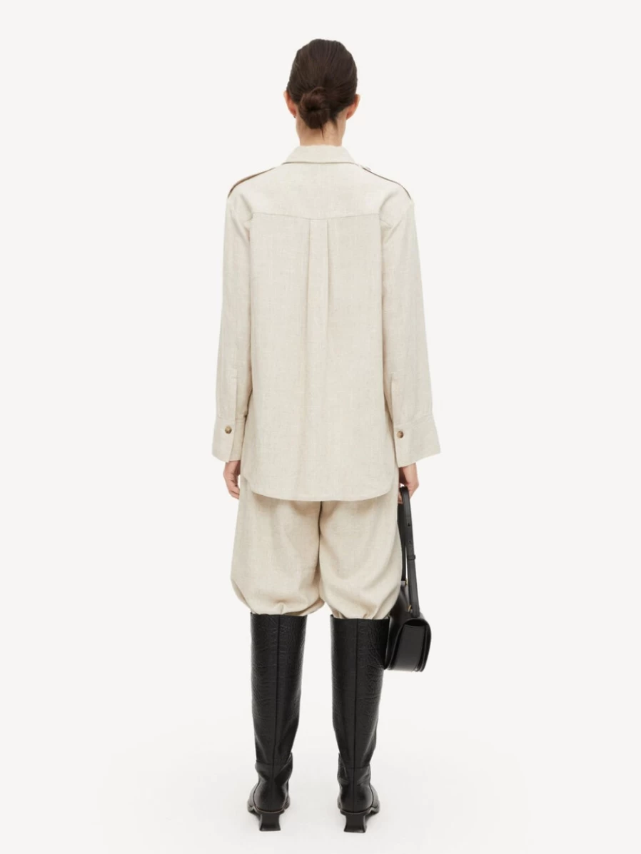 "By Malene Birger Solani Shirt for Women in Fog Color – Elegant Blouse"