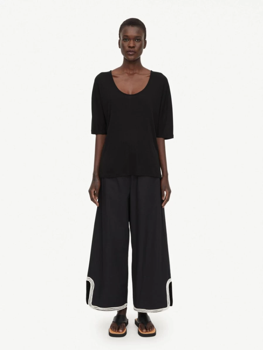 By Malene Birger Women's Black Milone Wide-Leg Trousers