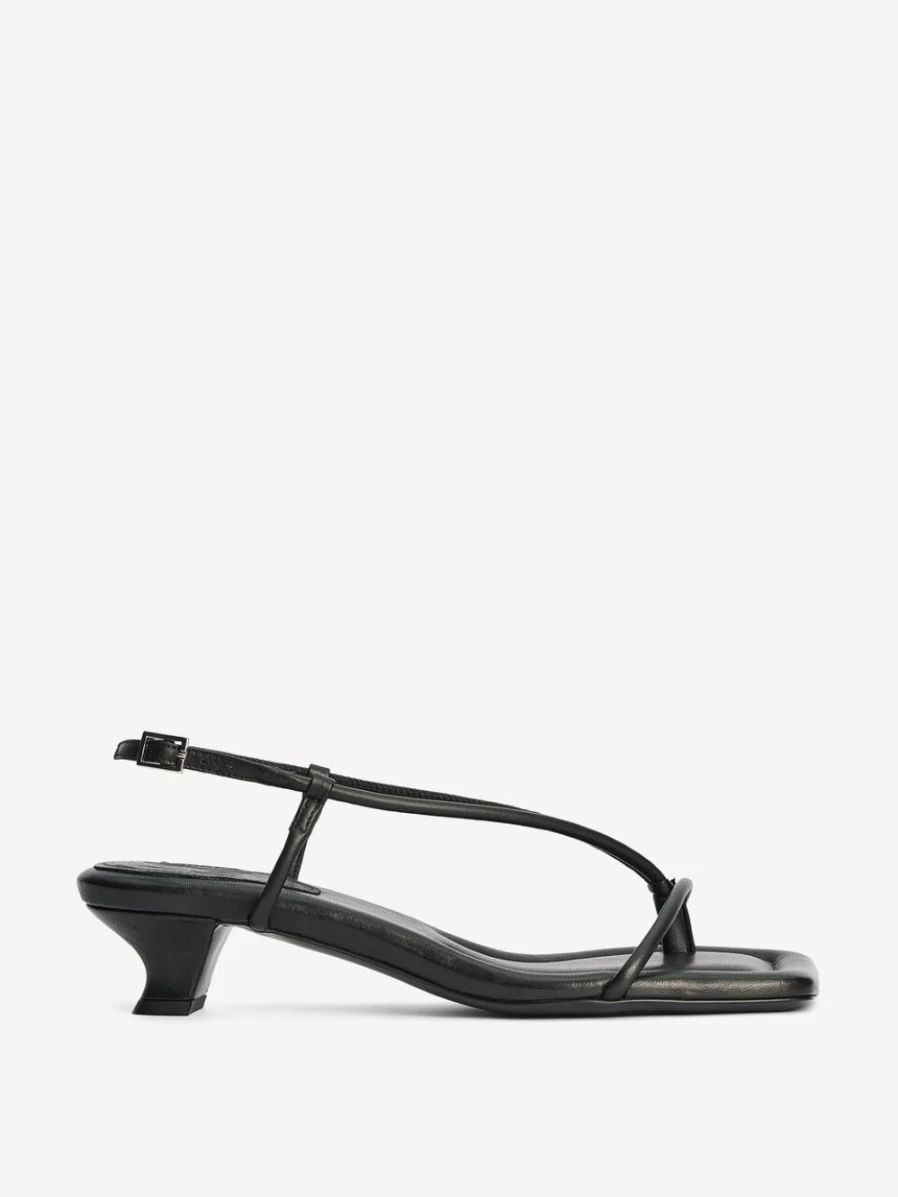 By Malene Birger Women's Black Tevi Leather Slingback Sandals