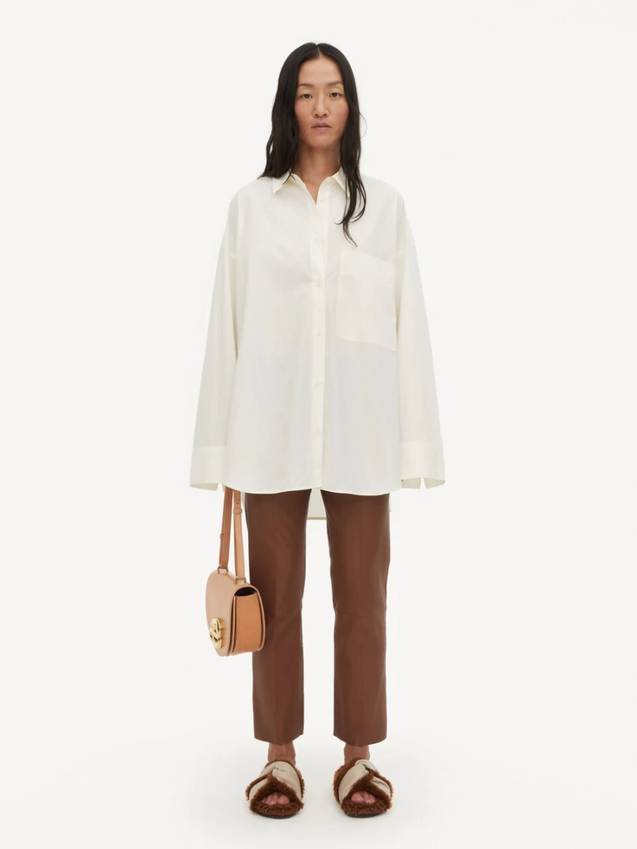 By Malene Birger Women's Florentina Leather Trousers in Dark Tan