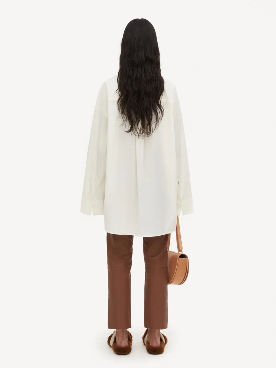 By Malene Birger Women's Florentina Leather Trousers in Dark Tan