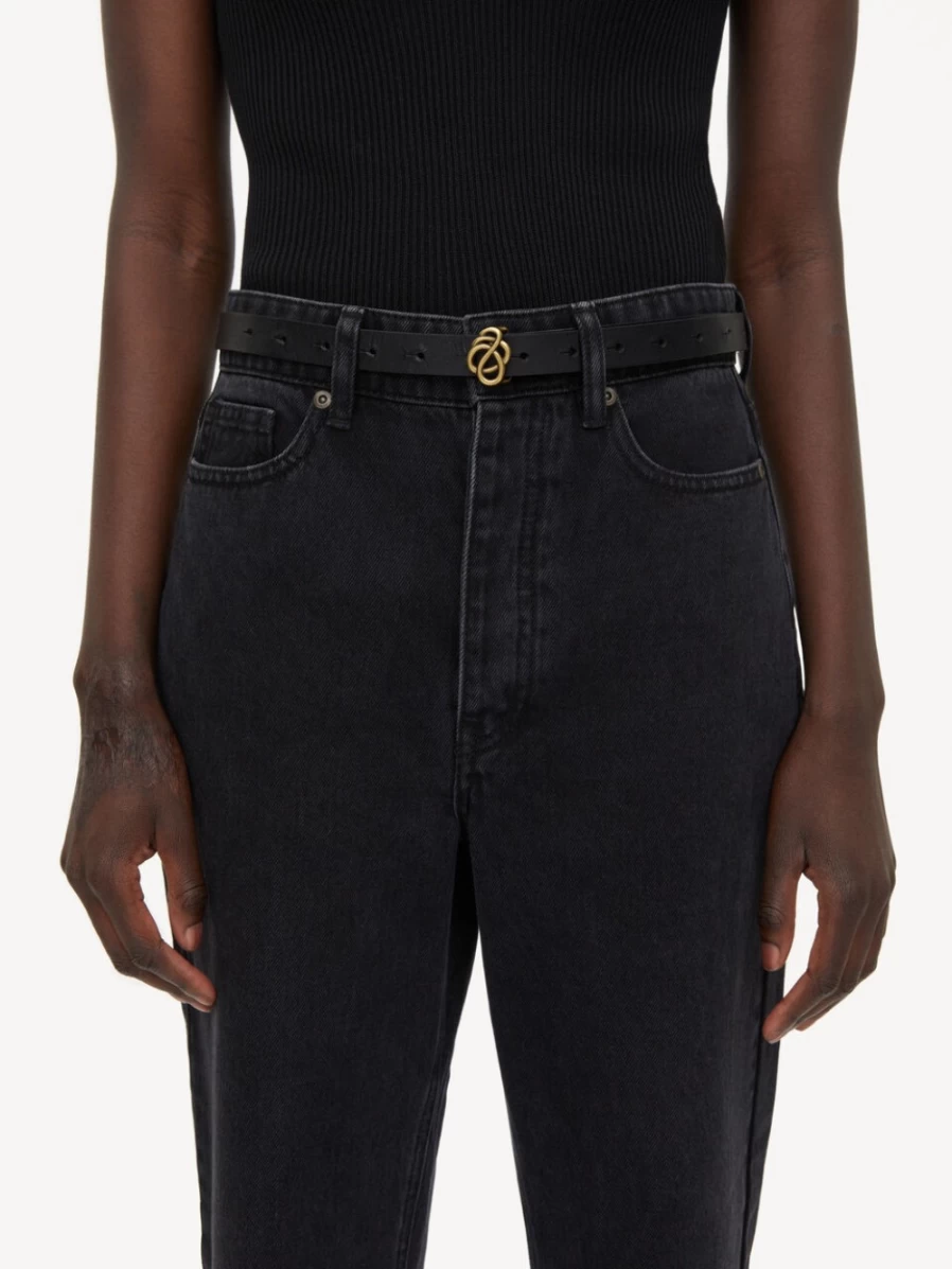 By Malene Birger Women's Black Leather Belt - Ouma Stylish & Durable Waistband