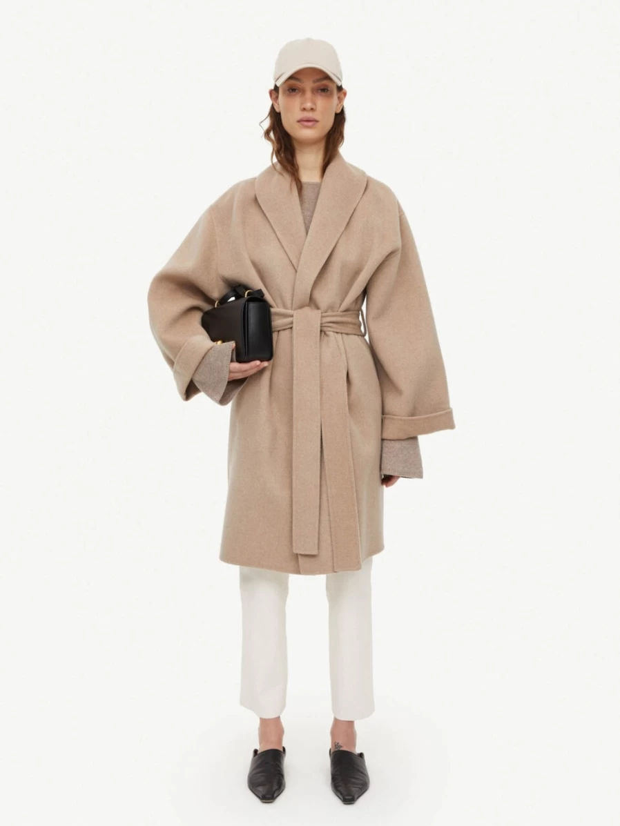 By Malene Birger Trullas Women's Wool Coat in Grey Brown Melange