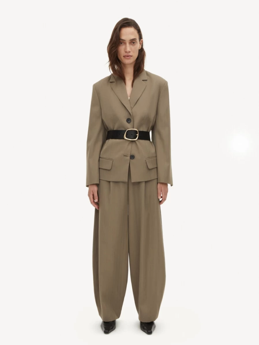 By Malene Birger Women's High-Waisted Trousers in Fallen Rock - Povilos Style