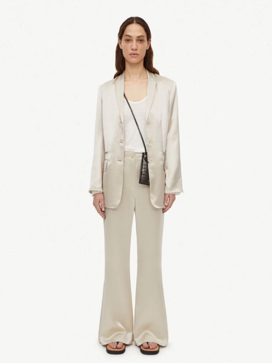 By Malene Birger Women's High-Waisted Trousers in Lt. Sand | Amores Collection