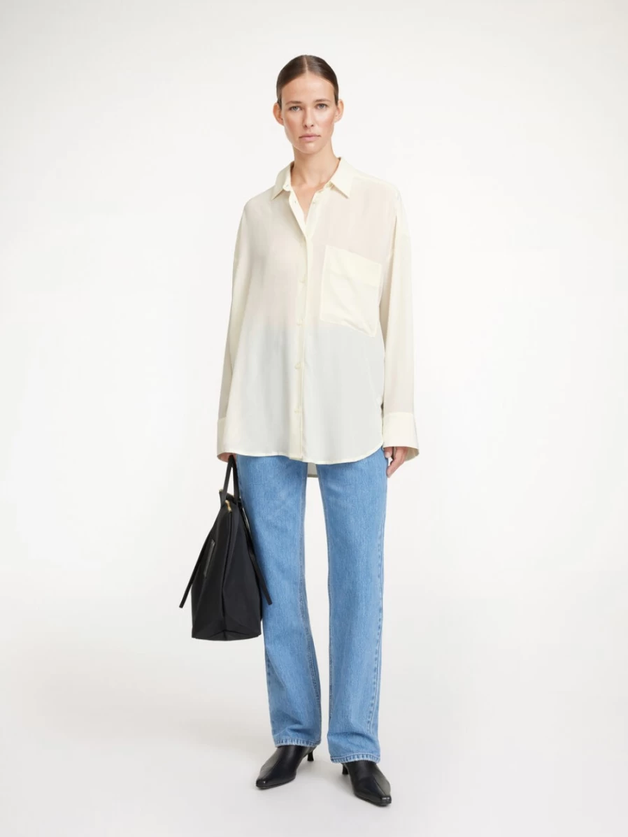 By Malene Birger Women's Whisper White Organic Silk Shirt – Derris Collection