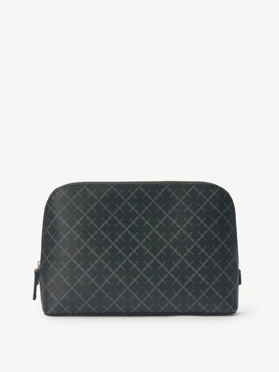By Malene Birger Bae Medium Cosmetics Case for Women - Charcoal Travel Makeup Bag