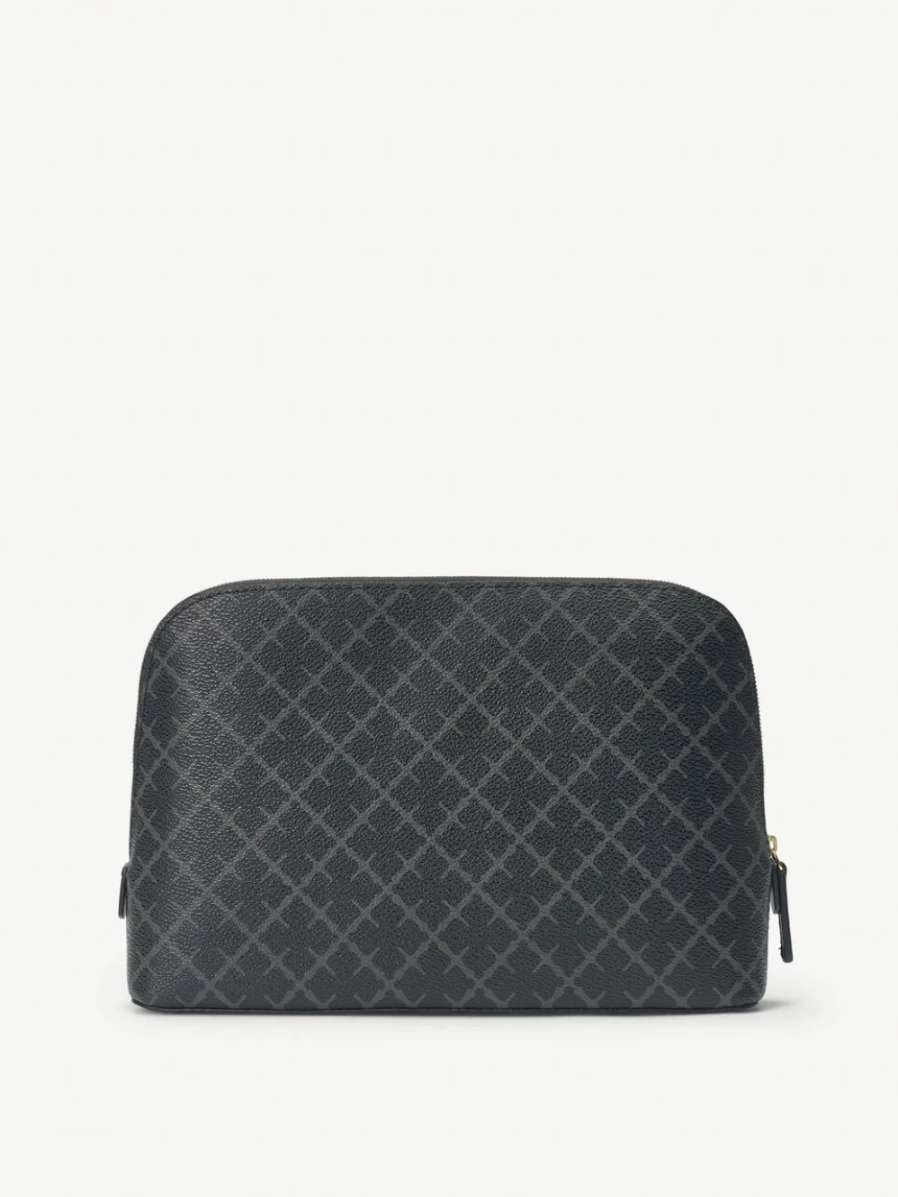 By Malene Birger Bae Medium Cosmetics Case for Women - Charcoal Travel Makeup Bag