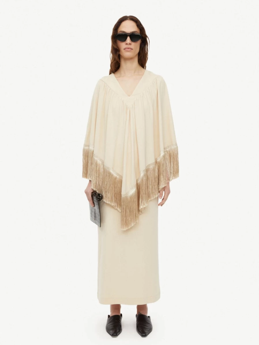 By Malene Birger Women's Colandra Fringed Dress in Vanilla Cream - Elegant Boho Style