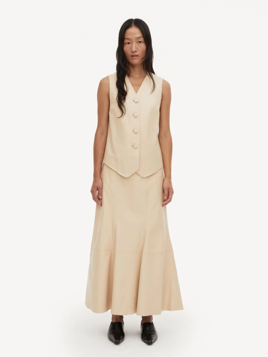 By Malene Birger Women's Vanilla Cream Leather Vest - Simonse Style