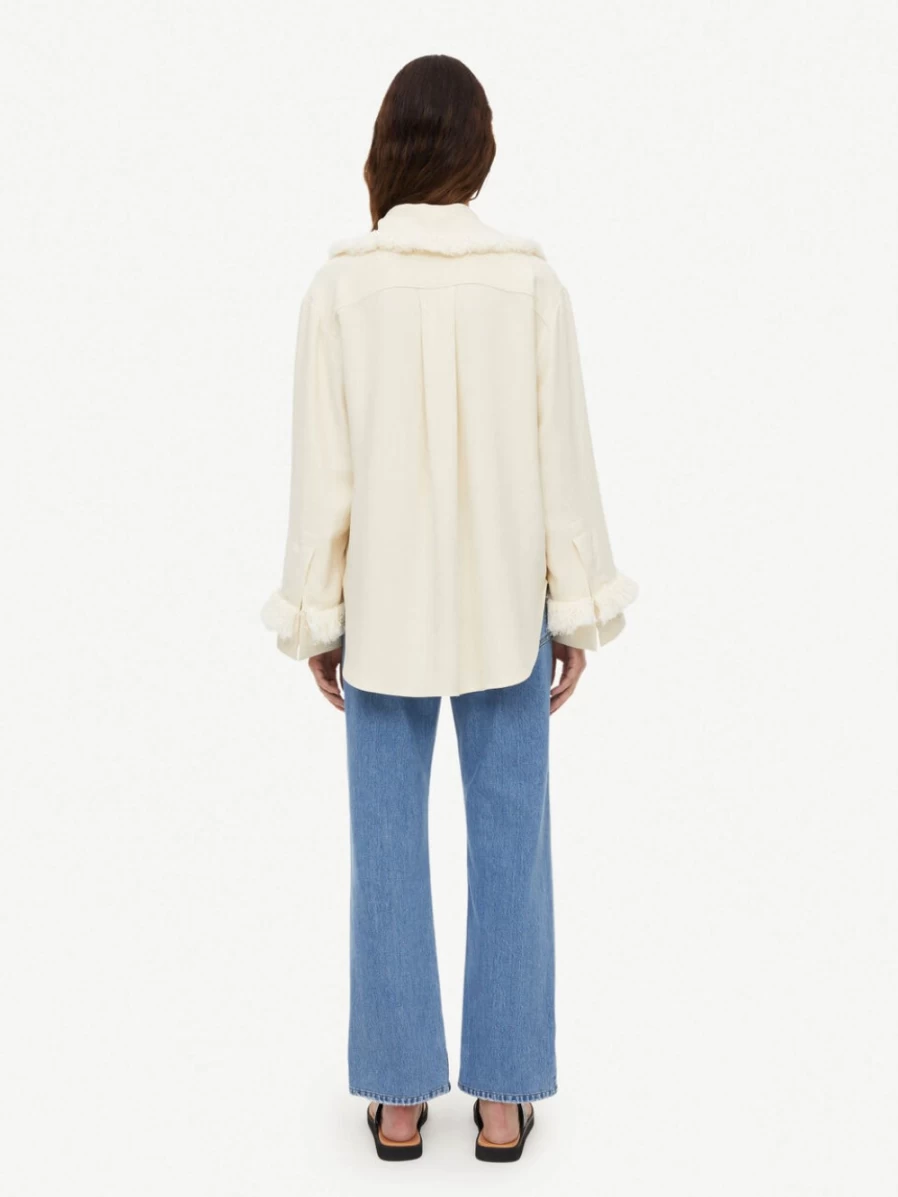 By Malene Birger Women's Lyona Fringed Blouse in Soft White | Boho Chic Top