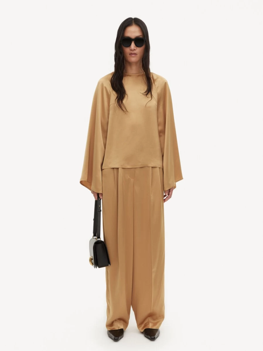 "By Malene Birger Women's Light Camel Brynnas Blouse | Elegant Top"