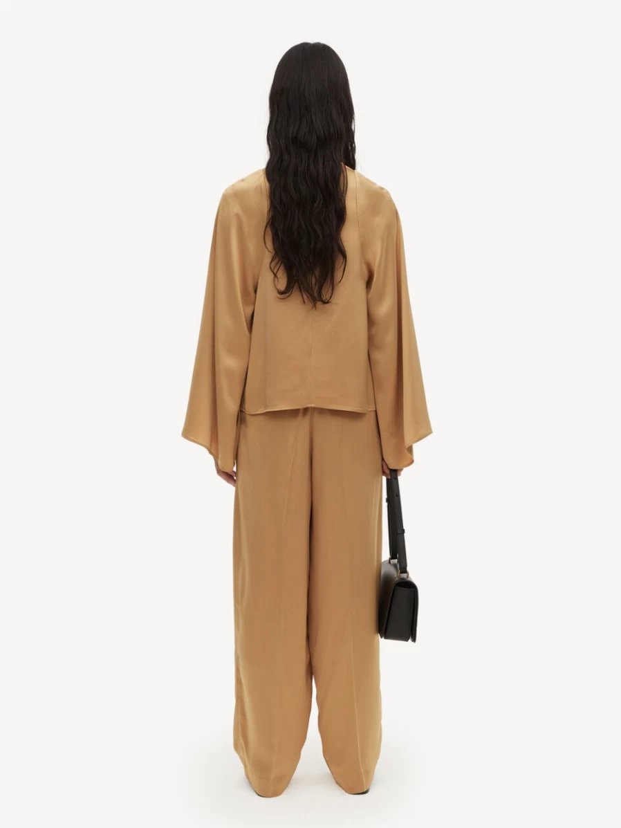 "By Malene Birger Women's Light Camel Brynnas Blouse | Elegant Top"