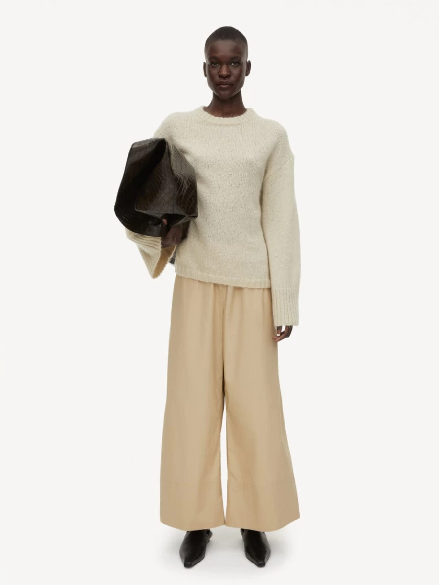 By Malene Birger Women's Cierra Sweater in Lt. Sand | Lightweight Knit Pullover