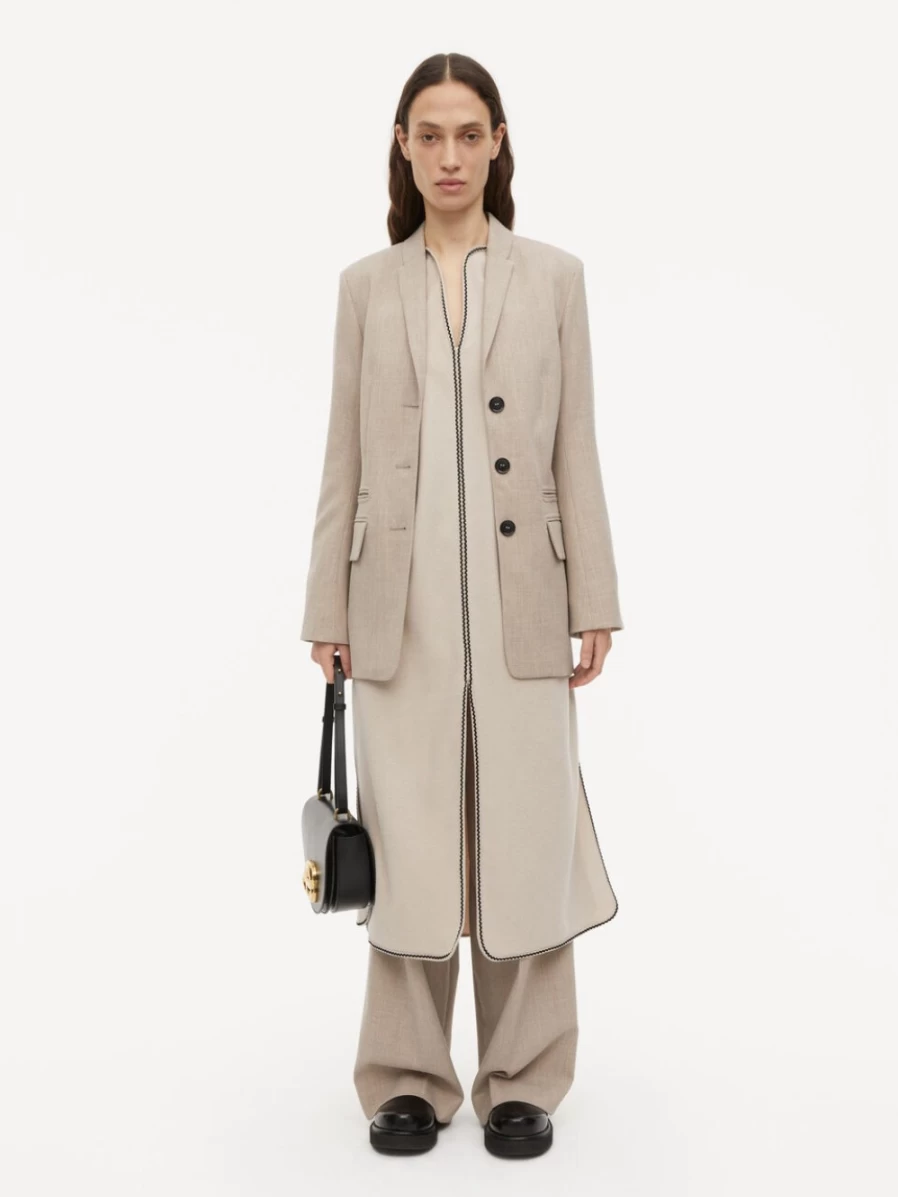 "By Malene Birger Women's Beige Melange Porter Blazer | Classic Tailored Jacket"