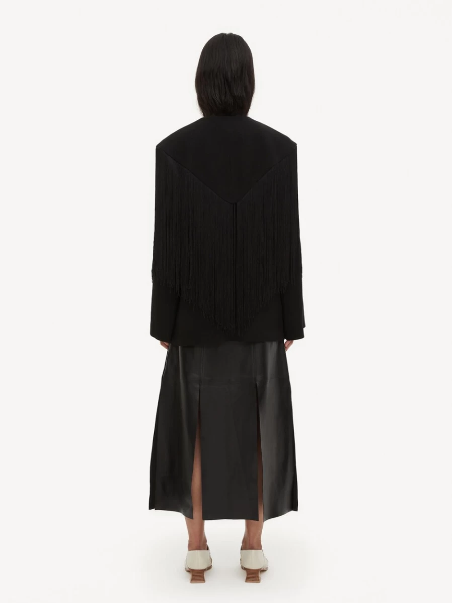 By Malene Birger Areli Black Fringed Jacket for Women