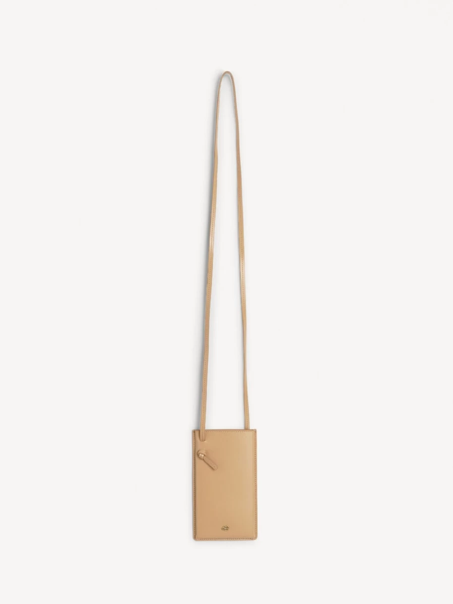 By Malene Birger Aya Sand Leather Phone Pouch for Women