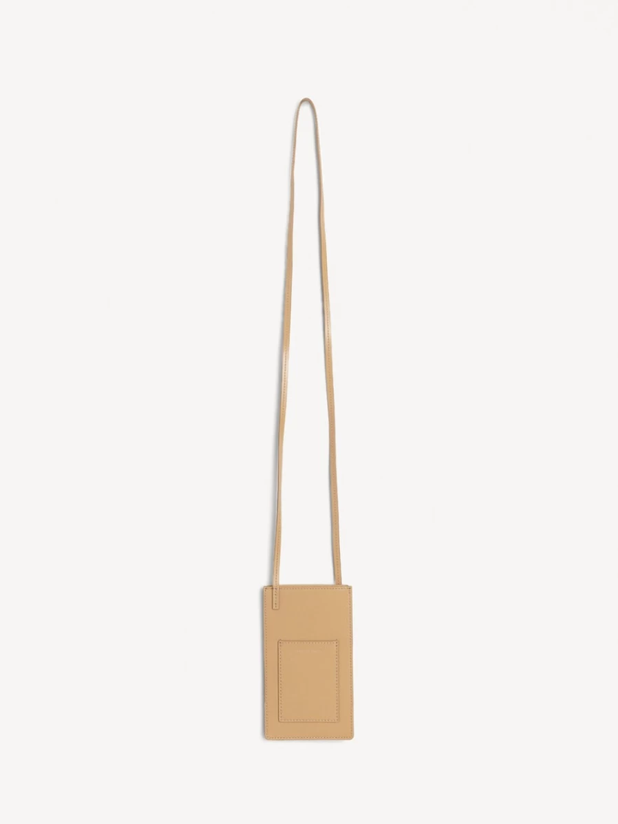 By Malene Birger Aya Sand Leather Phone Pouch for Women