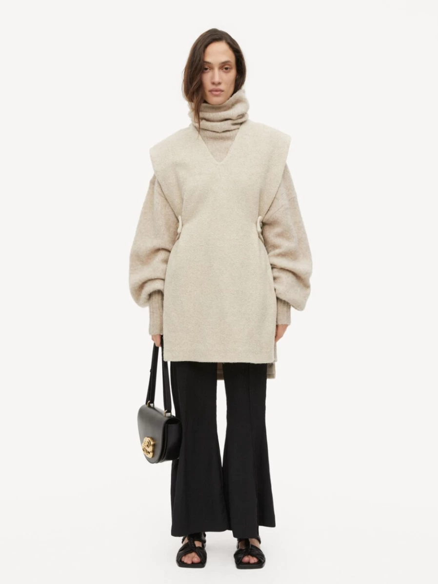 By Malene Birger Women's Nuria Vest in Fog | Lightweight Knit Cardigan