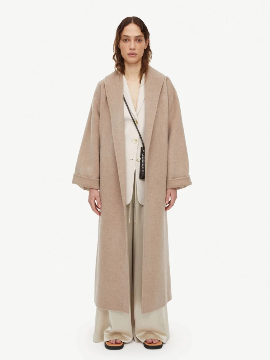 By Malene Birger Trullem Women's Wool Coat in Grey Brown Melange