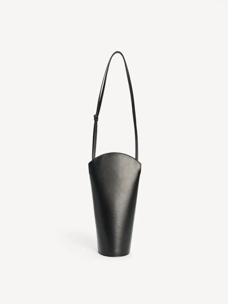 By Malene Birger Odia Leather Bag for Women - Black Genuine Leather Handbag
