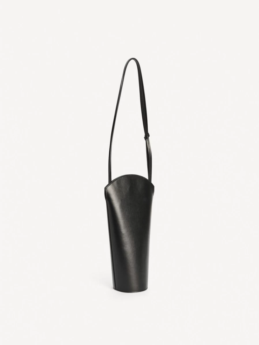 By Malene Birger Odia Leather Bag for Women - Black Genuine Leather Handbag