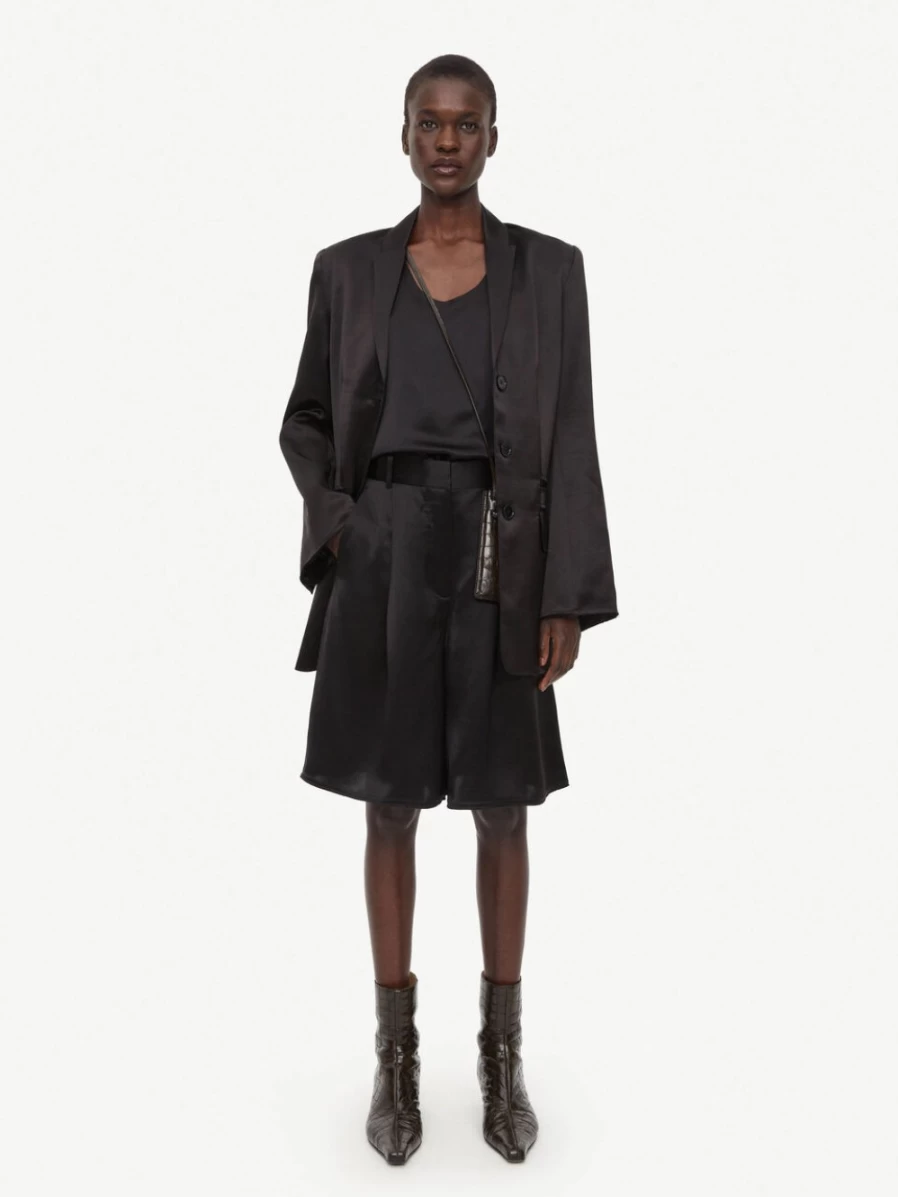By Malene Birger Women's Black High-Waisted Shorts - Povilla