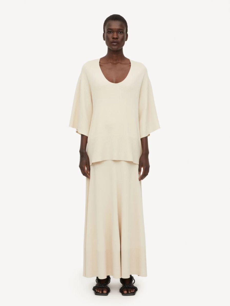 By Malene Birger Women's Wood Ribbed-Knit Thelia Top