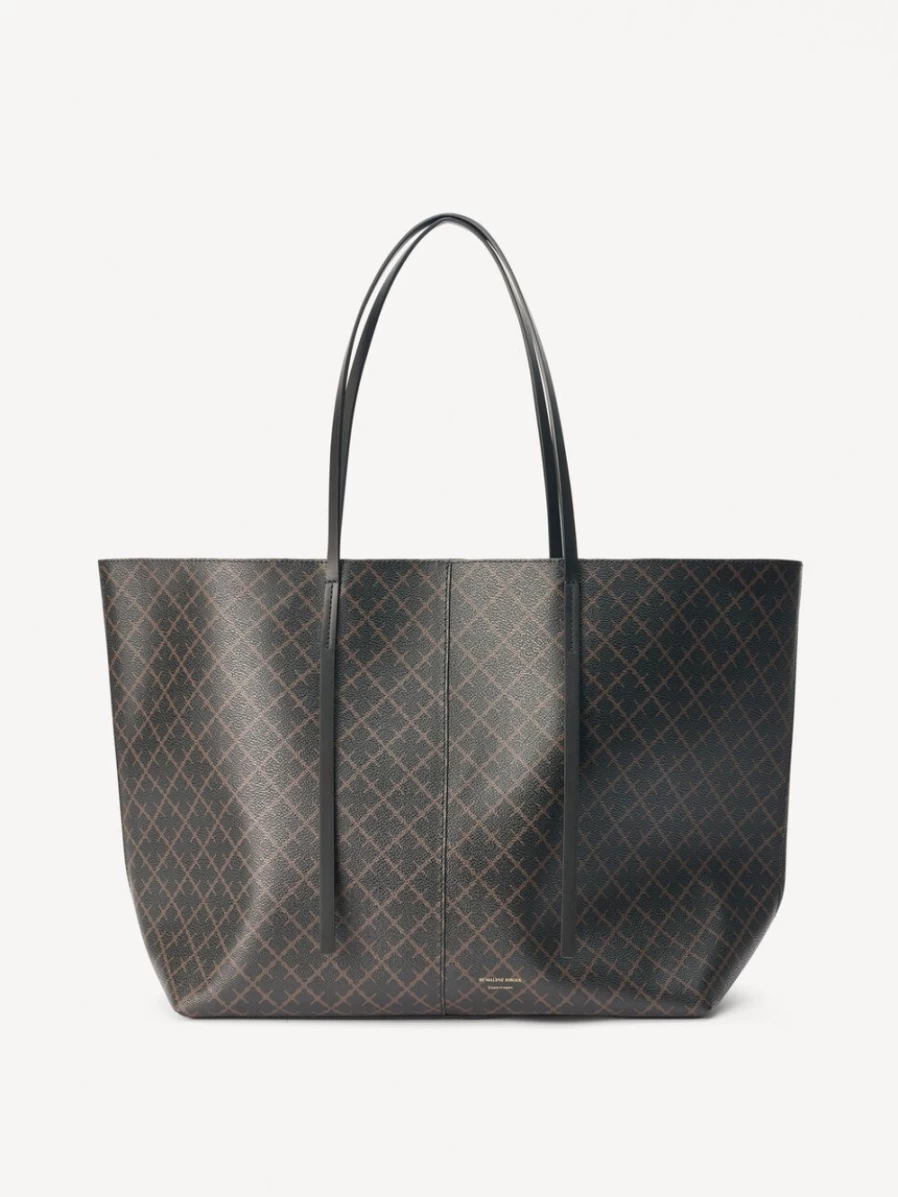 By Malene Birger Women's Dark Chocolate Abi Printed Tote Bag
