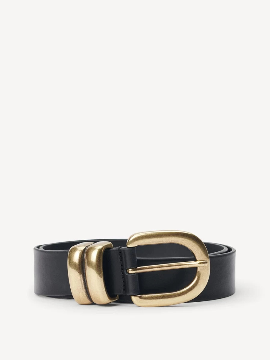 By Malene Birger Zoira Black Leather Belt for Women